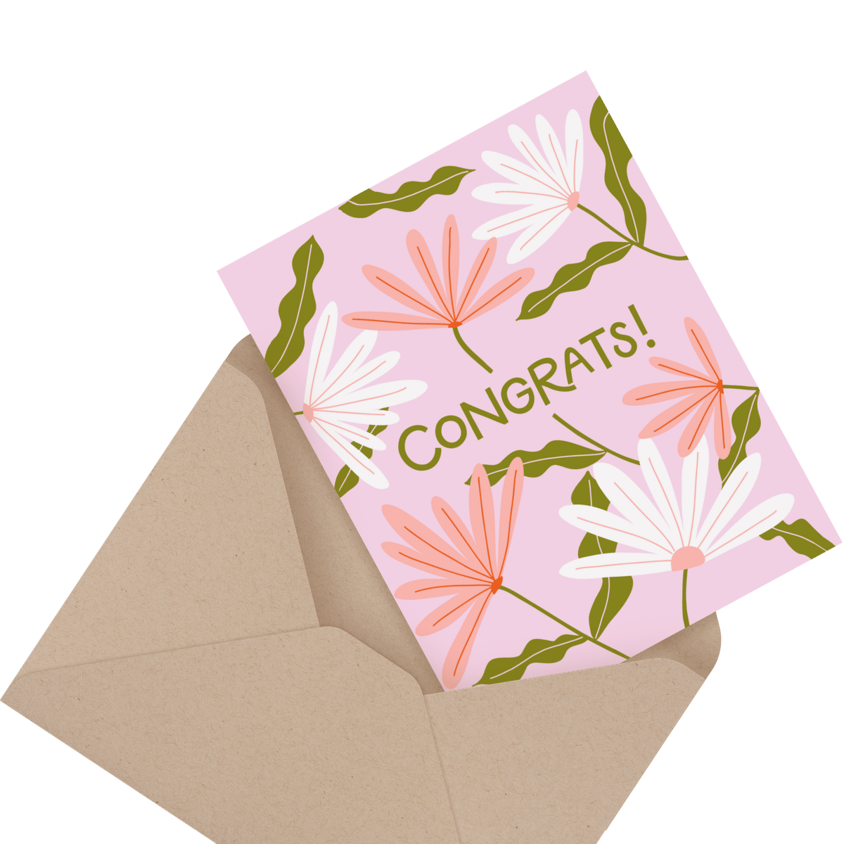 stunning pink congrats greeting card
